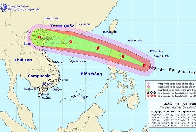 Đường đi của siêu bão Mangkhut