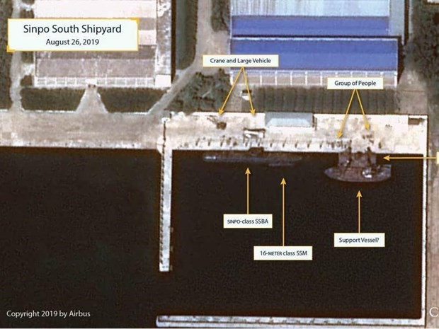 Hình ảnh vệ tinh chụp Nhà máy đóng tàu Sinpo South hôm 26/8. (Nguồn: CSIS)