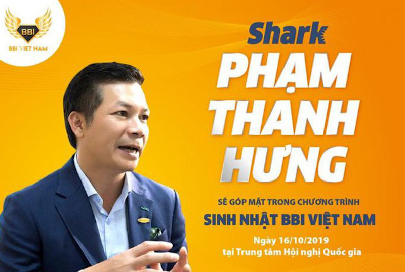 Hình ảnh Shark Hưng được BBI VIệt Nam quảng bá rộng rãi trong thời gian trước đây 