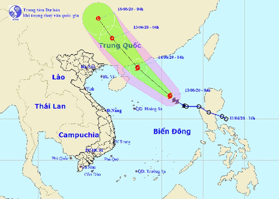 Thời tiết ngày 13/6: Bão số 1 gây mưa, biển động rất mạnh