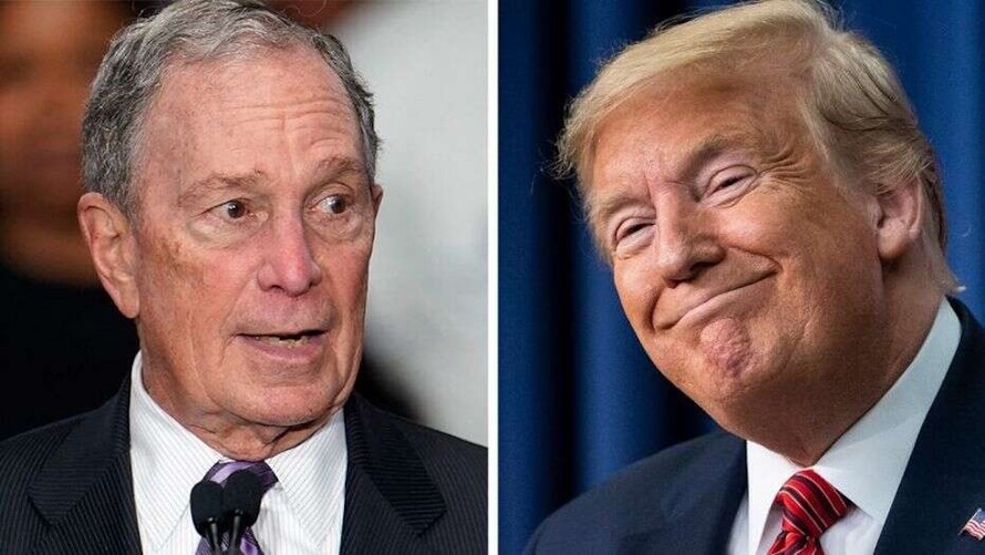 Tỷ phú truyền thông Michael Bloomberg (trái) và Tổng thống Mỹ Donald Trump