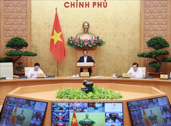 Thủ tướng Phạm Minh Chính chủ trì Phiên họp Chính phủ thường kỳ tháng 5 năm 2023. Ảnh: Dương Giang