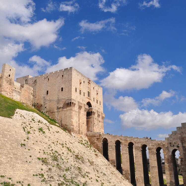 Thành phố cổ Aleppo (Syria) trước cuộc động đất. 