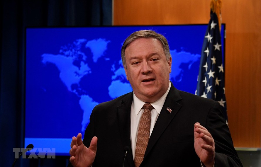 Ngoại trưởng Mỹ Mike Pompeo phát biểu trong cuộc họp báo tại Washington D.C., ngày 15/3/2019. (Ảnh: THX/TTXVN)