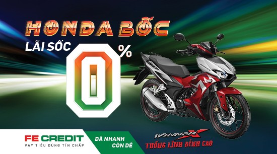 Mua xe Honda trả góp lãi suất sốc chỉ từ 0% với FE CREDIT