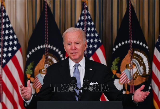 Tổng thống Mỹ Joe Biden phát biểu tại Washington, DC ngày 6/11/2021. Ảnh: AFP/TTXVN