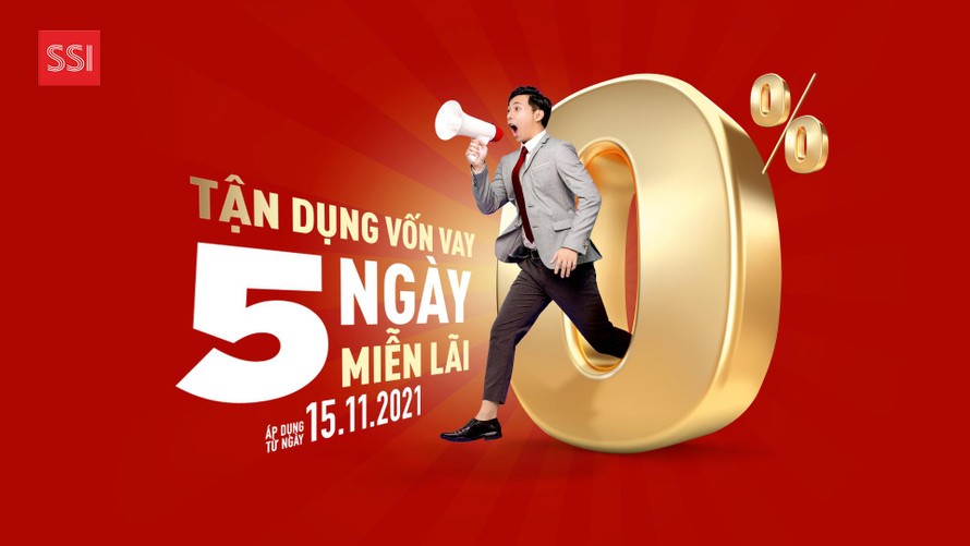 Chứng khoán SSI ưu đãi lãi suất margin 0% trong 5 ngày đầu tiên