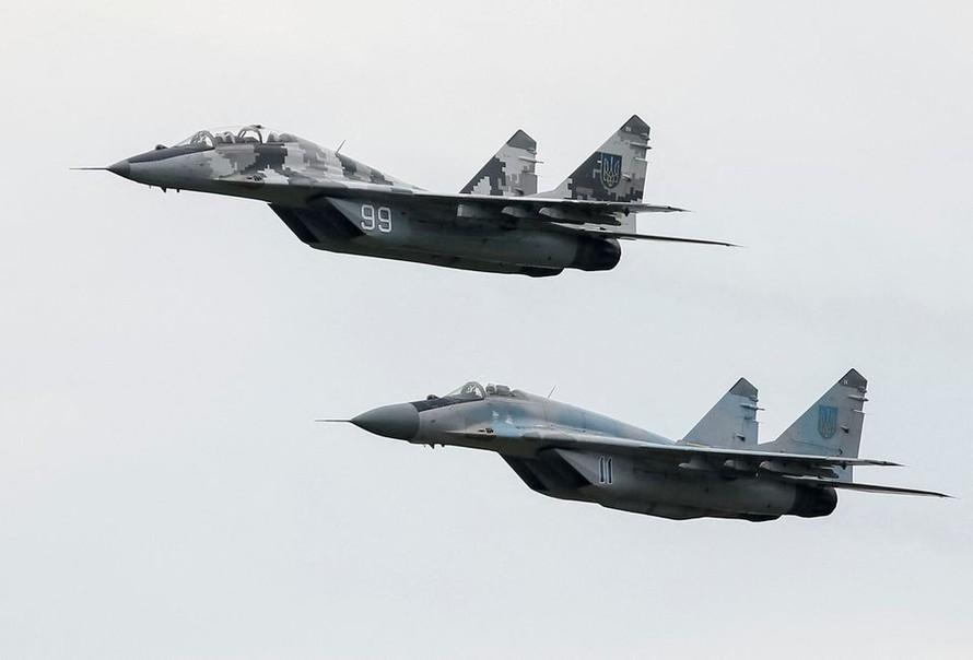 Máy bay chiến đấu MIG-29 bay tại căn cứ không quân ở Vasylkiv, Ukraine tháng 8/2016. Ảnh: Reuters