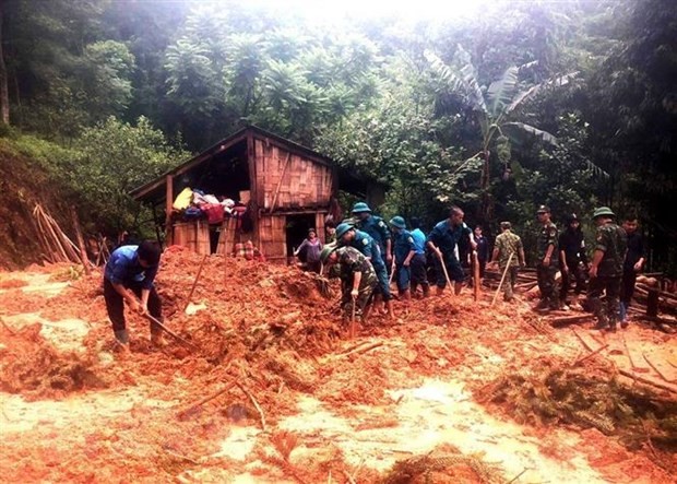 Sạt lở đất tại Hoàng Su Phì, Hà Giang. (Nguồn: TTXVN phát)