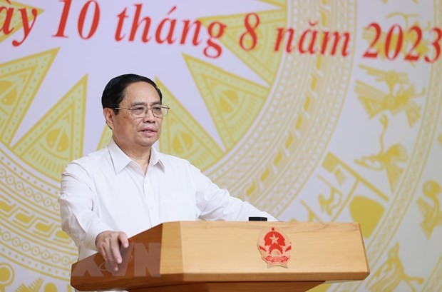 Thủ tướng Phạm Minh Chính chủ trì Phiên họp lần thứ 6 Hội đồng Thi đua-Khen thưởng Trung ương. (Ảnh: Dương Giang/TTXVN)