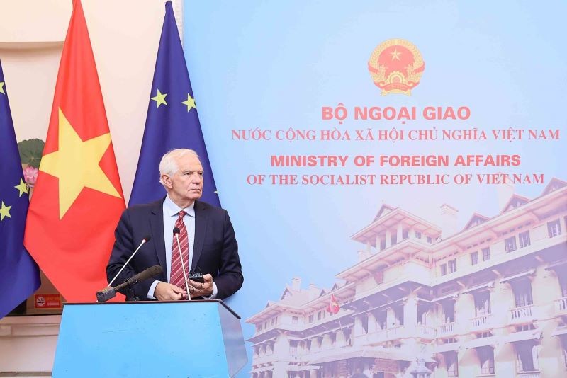 Phó Chủ tịch Ủy ban Châu Âu (EC), Đại diện cấp cao Liên minh Châu Âu (EU) về Chính sách đối ngoại và An ninh Josep Borrell Fontelles. Ảnh: An Đăng/TTXVN