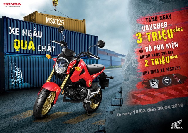 Mua Honda MSX125, nhận quà ‘khủng’ trị giá 5 triệu đồng