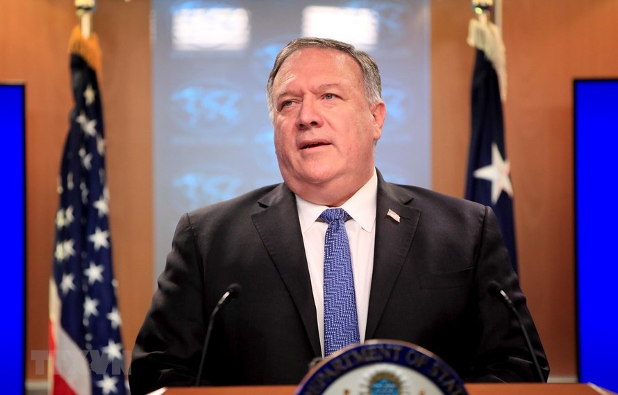 Ngoại trưởng Mỹ Mike Pompeo tại cuộc họp báo ở Washington, DC. (Ảnh: AFP/TTXVN)