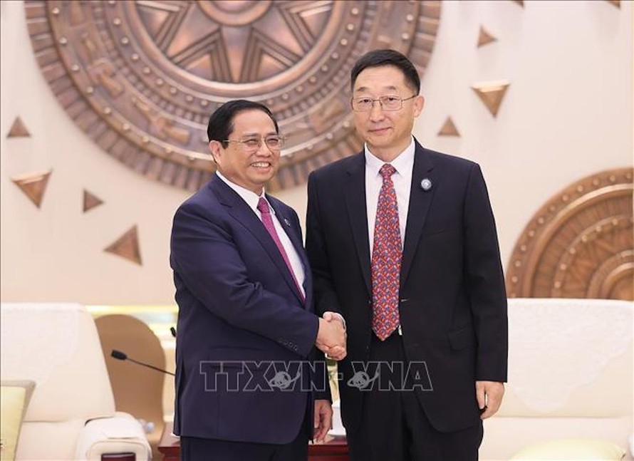 Thủ tướng Phạm Minh Chính tiếp đồng chí Lưu Ninh, Bí thư Đảng ủy Khu tự trị dân tộc Choang Quảng Tây, Trung Quốc.