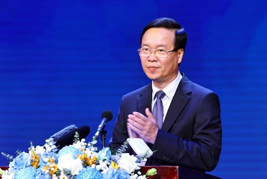 Chủ tịch nước Võ Văn Thưởng phát biểu tại Chương trình tôn vinh thầy thuốc Việt Nam.