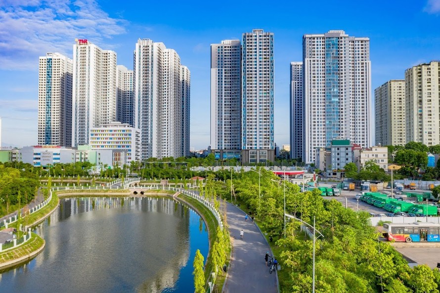 Hình ảnh Khu dân cư GoldMark City Hồ Tùng Mậu một trong những dự án chung cư do TNPM quản lý vận hành.