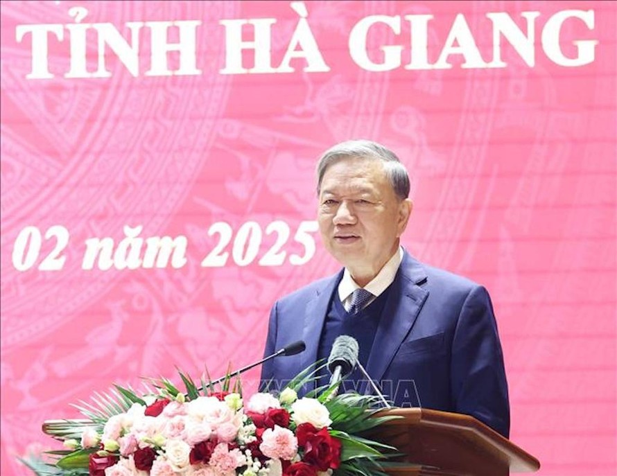 Tổng Bí thư Tô Lâm phát biểu chỉ đạo. 