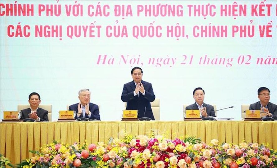 Thủ tướng Phạm Minh Chính chủ trì Hội nghị Chính phủ với các địa phương về tăng trưởng kinh tế. 