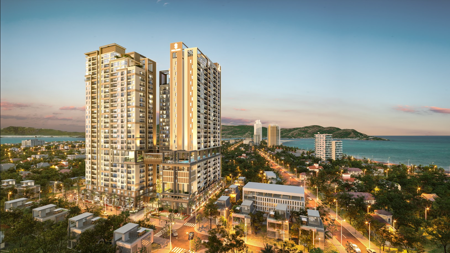 Tòa tháp căn hộ Simona Heights khu căn hộ hiếm hoi sát biển có pháp lý sở hữu lâu dài tại TP biển Quy Nhơn.