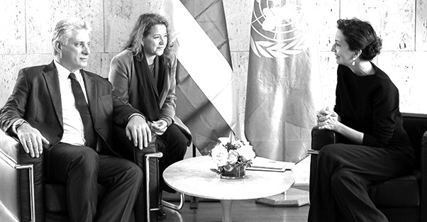 Bà Audrey Azoulay có cuộc gặp mặt với Chủ tịch Cuba, ông Miguel Díaz-Canel Bermúdez.