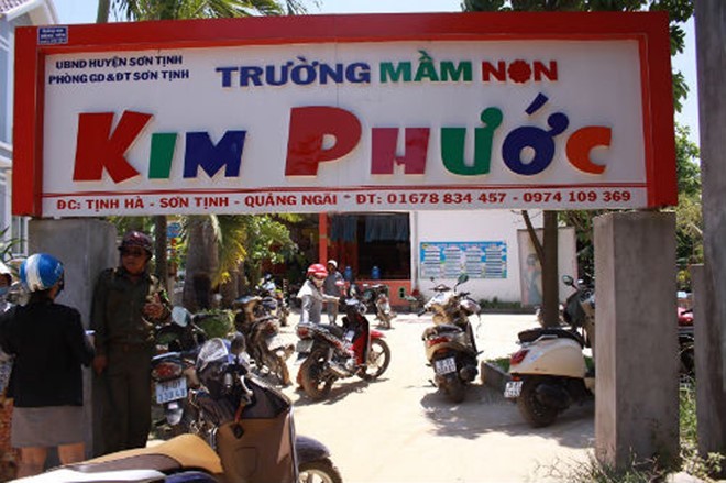 Trường mầm non Kim Phước- nơi xảy ra vụ việc đau lòng. Ảnh: C.H