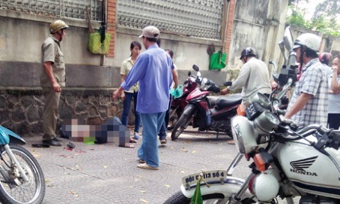 Hung thủ tại hiện trường. Ảnh: Vnexpress