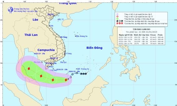 Tây Nam Bộ đón cơn bão đầu tiên trong năm 2019