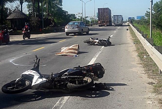 Hiện trường vụ tai nạn. Ảnh: Tiền Phong