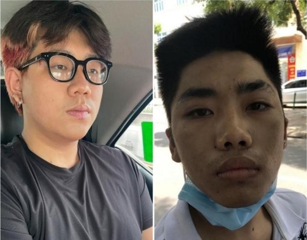 Hai trong số 4 đối tượng tham gia vụ cướp xe máy trong đêm. 