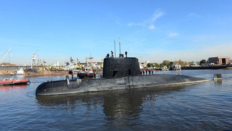 Tàu ngầm ARA San Juan tại cảng ở Buenos Aires năm 2014. Ảnh: AFP