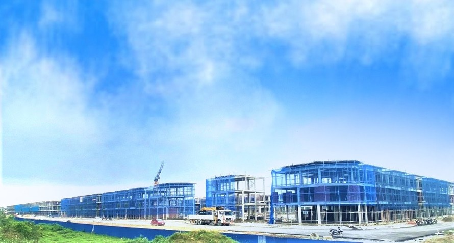 Tiến độ xây dựng nhà liền kề, shophouse khu đô thị Bắc Phố Châu 1 đã đạt 65% 