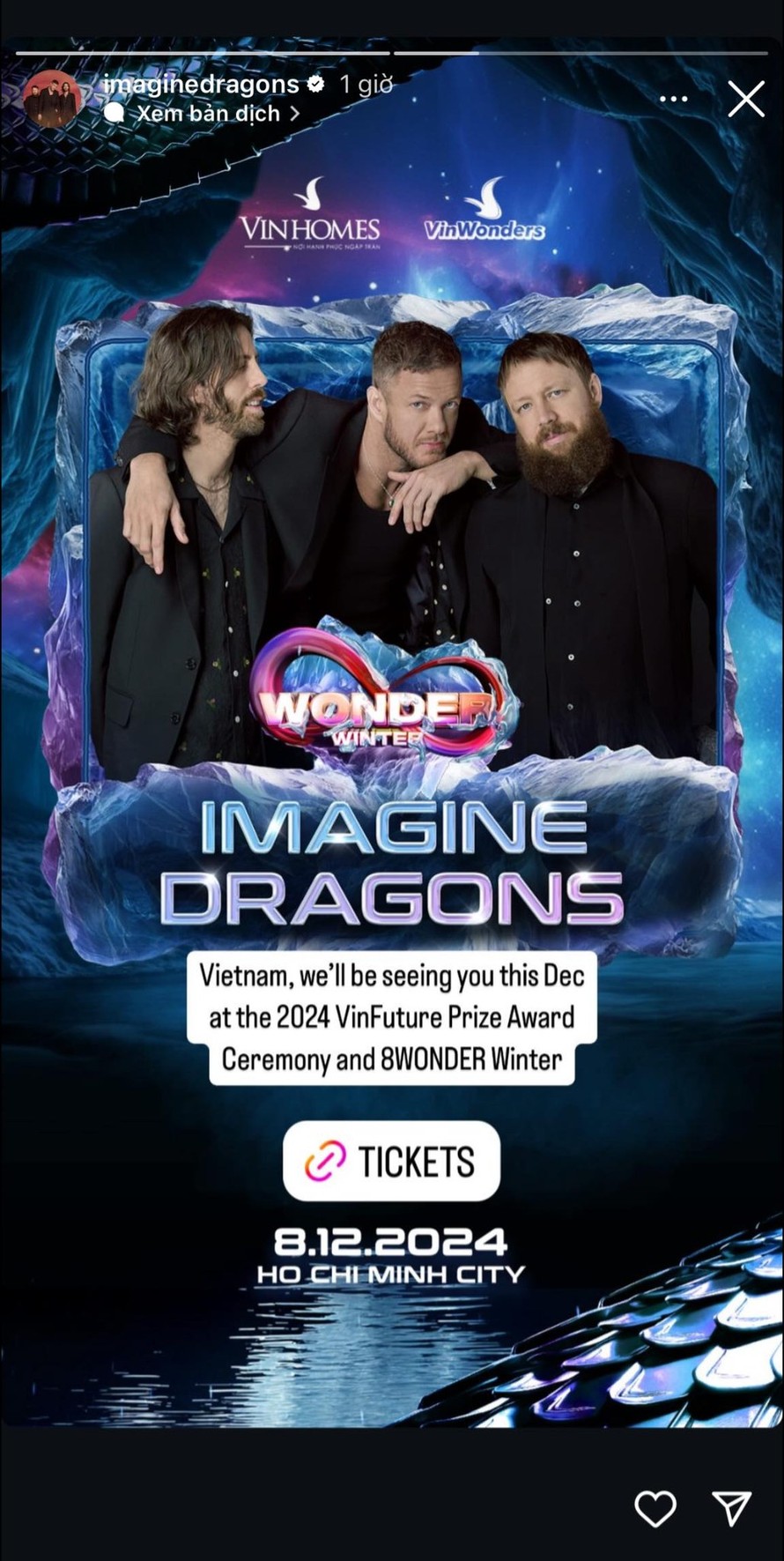 Fan Việt bùng nổ cảm xúc sau lời chào chính thức từ Imagine Dragons