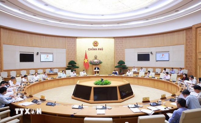 Phiên họp Chính phủ chuyên đề về xây dựng pháp luật tháng 9 năm 2025 (phiên thứ hai). Ảnh: Dương Giang/TTXVN.