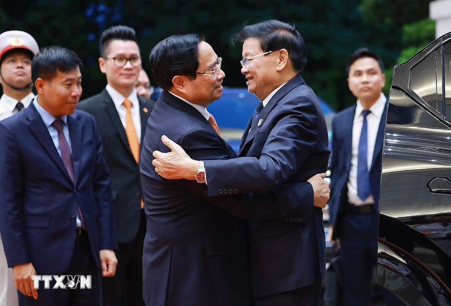 Thủ tướng Phạm Minh Chính hội kiến Tổng Bí thư, Chủ tịch nước Lào Thongloun Sisoulith