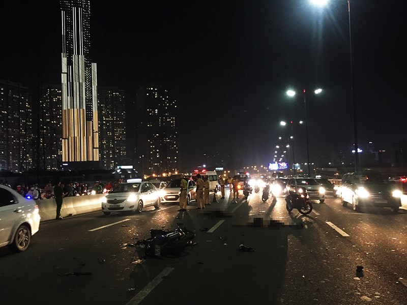 Hiện trường vụ tai nạn. (Ảnh: Nguyên Tiến)