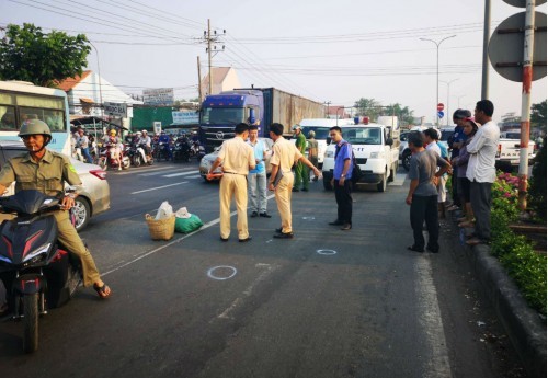 Hiện trường vụ tai nạn khiến 2 nữ tu sĩ tử vong.