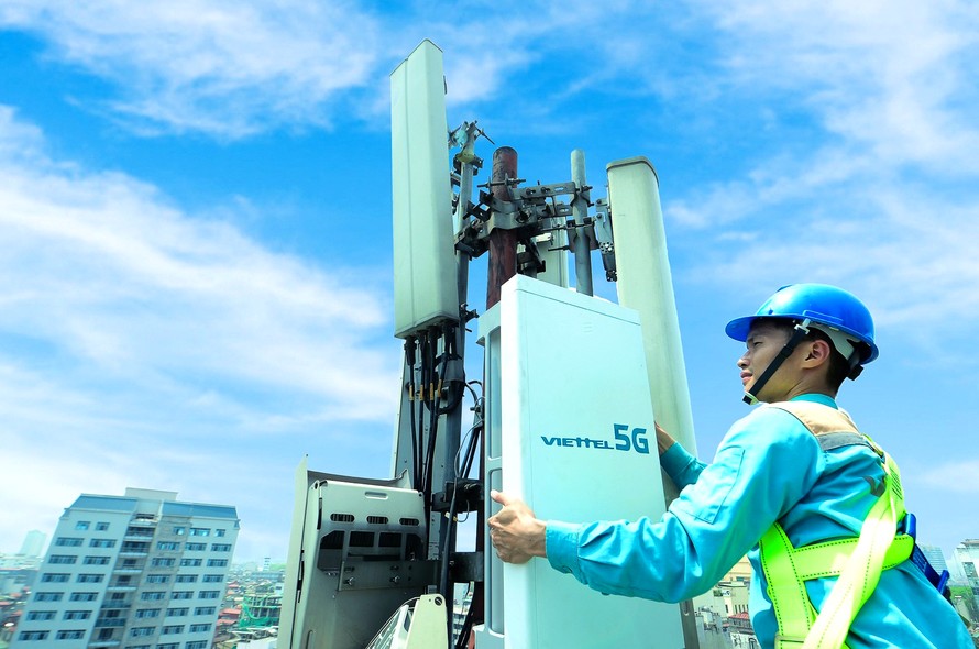 Hình ảnh trạm 5G tại Hà Nội.