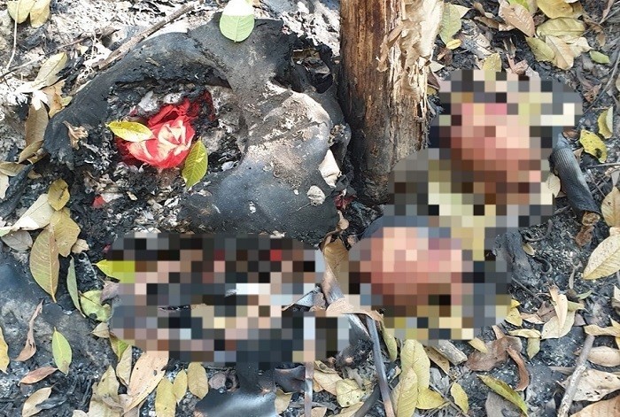 Bộ xương cốt phía sau vườn nhà bà Vân. - Ảnh: Vietnamnet