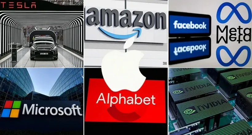 Nhóm Big Tech gồm: Tesla, Microsoft, Alphabet, Apple, Meta, Amazon và Nvidia. Ảnh: Alamy/Getty
