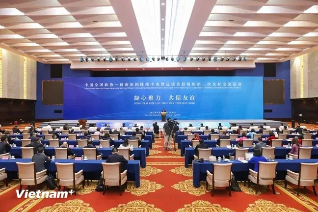 Quang cảnh buổi Giao lưu hữu nghị. Ảnh: PV/Vietnam+