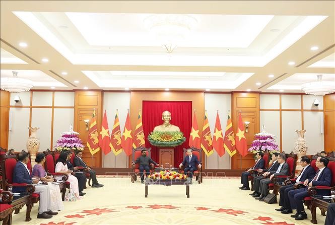Tổng Bí thư Tô Lâm tiếp Tổng thống Sri Lanka Anura Kumara Dissanayaka. Ảnh: Thống Nhất/TTXVN.