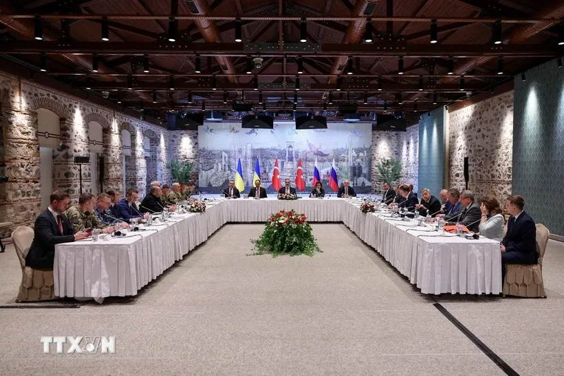 Cuộc đàm phán giữa phái đoàn Nga và Ukraine tại Istanbul (Thổ Nhĩ Kỳ), ngày 16/5/2025. Ảnh: TTXVN