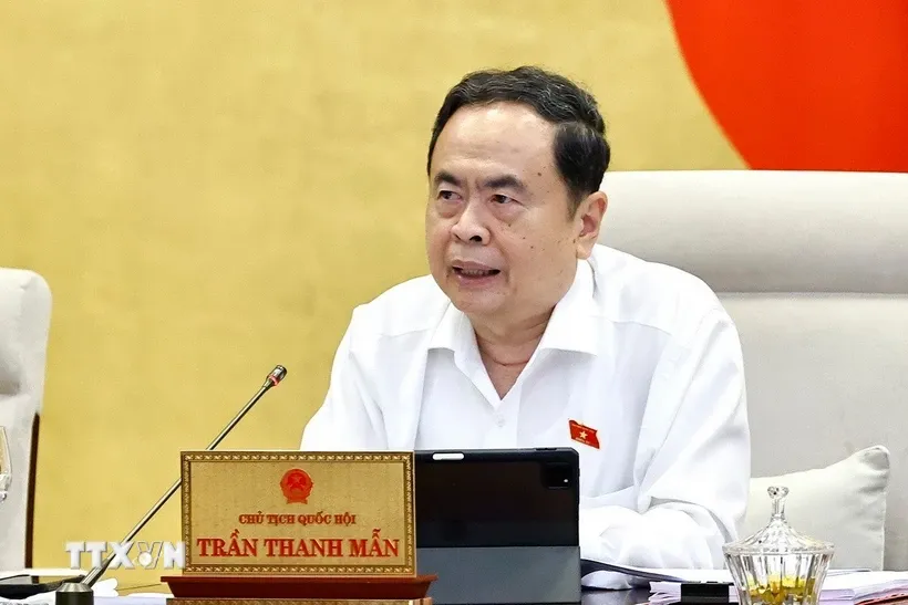 Chủ tịch Quốc hội Trần Thanh Mẫn phát biểu. Ảnh: Doãn Tấn/TTXVN