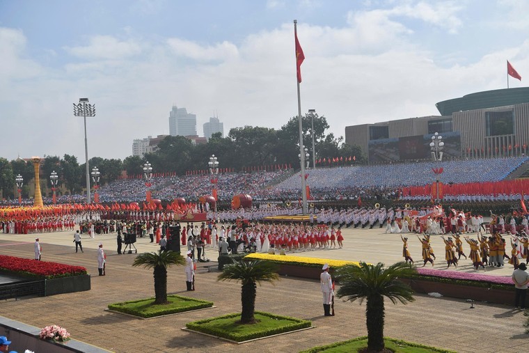 Quang cảnh lễ kỷ niệm, diễu binh, diễu hành sáng 2/9 tại quảng trường Ba Đình.