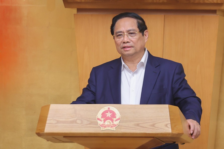 Thủ tướng Phạm Minh Chính chủ trì Phiên họp Chính phủ chuyên đề xây dựng pháp luật tháng 8 năm 2025 để xem xét, cho ý kiến về 15 dự án luật và 1 hồ sơ chính sách dự án luật. Ảnh: VGP/Nhật Bắc