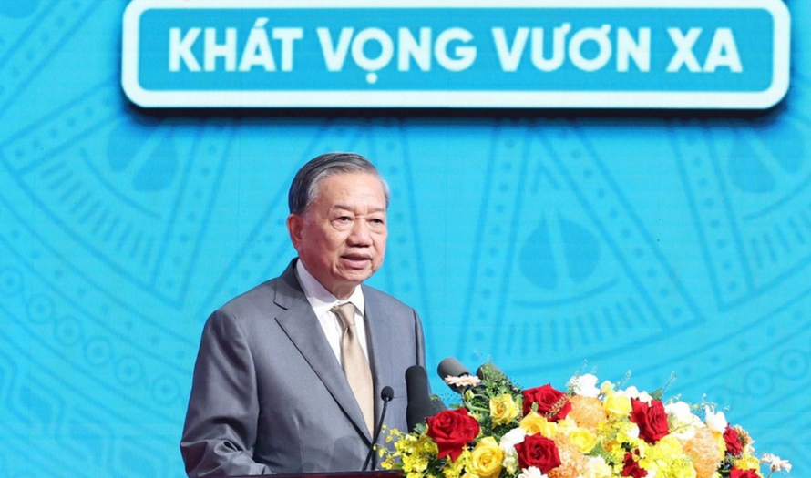 Tổng Bí thư Tô Lâm phát biểu.