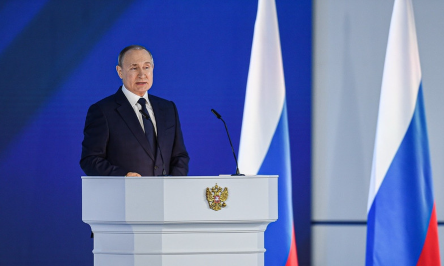 Tổng thống Nga Vladimir Putin phát biểu tại thủ đô Moskva. 