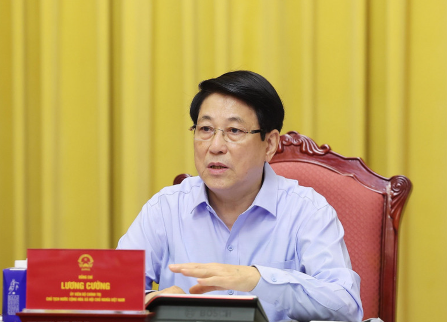 Chủ tịch nước Lương Cường phát biểu