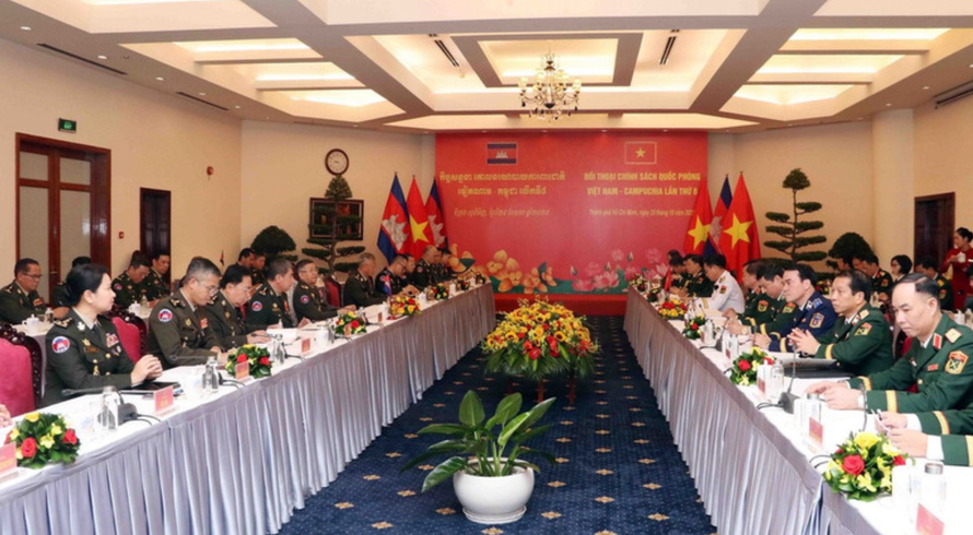 Quang cảnh Đối thoại Chính sách Quốc phòng Việt Nam- Campuchia lần thứ 8.