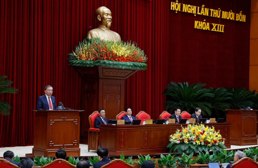 Tổng Bí thư Tô Lâm phát biểu khai mạc Hội nghị lần thứ 14 Ban Chấp hành Trung ương Đảng khóa XIII.